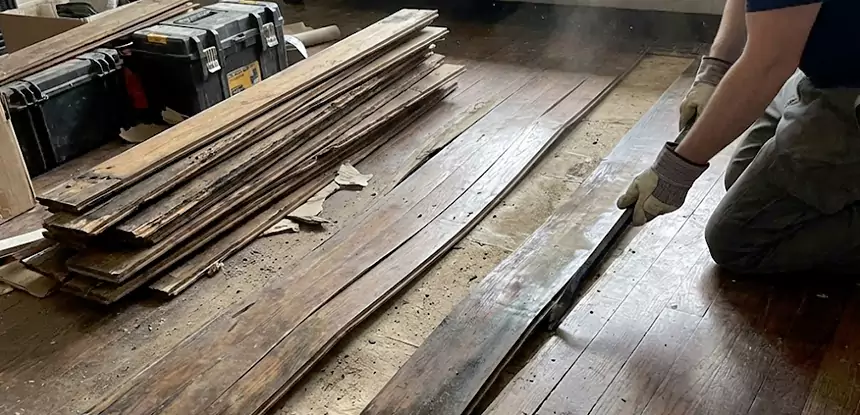 Wood Veneer Water Damage Repair Calhoun