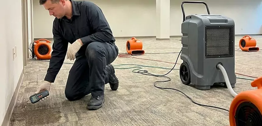 Drying Carpet Padding After Flood in Calhoun